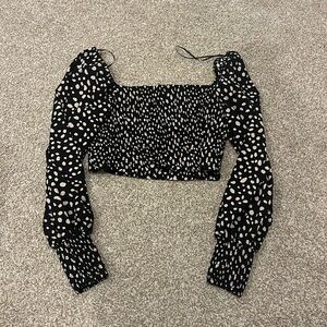 NWOT Francesca’s Miami Polka Dot Crop Top